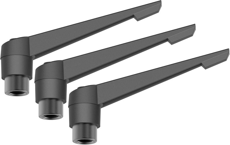 Skweawert 3PCS Adjustable Clamping Lever Handles, M10 Female Thread Knobs Rotating Screw Locking Quick Release Ratchet Push Button Handle, Black - Image 1